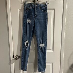 Topshop Jamie High Rise Skinny Distressed Women’s Jeans Size W25 L32